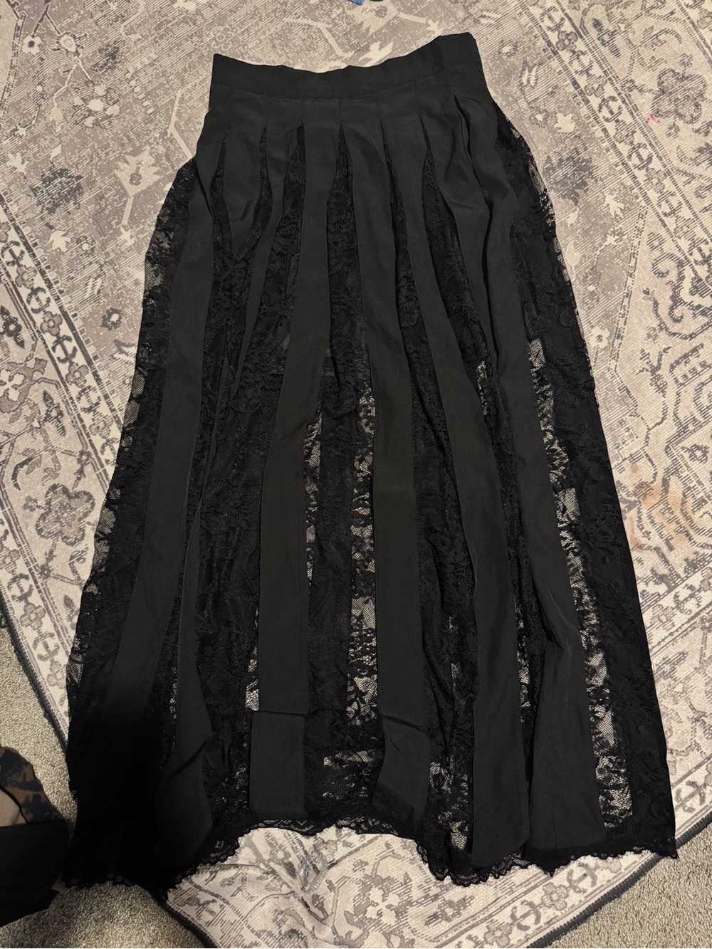 Hot Topic Black Lace Panel Maxi Skirt